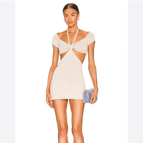 cult gaia Dresses & Skirts - NWT Cult Gaia Off White Annabel Knit Mini Dress Size Large